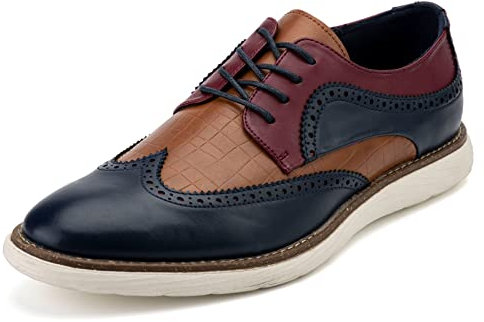 MEIJIANA Herren Oxfords Schuhe Herren Schnürhalbschuhe Leder Freizeitschuhe für Herren Business Schuhe Herren, Mehrfarbig-02, 41 EU (8 UK)