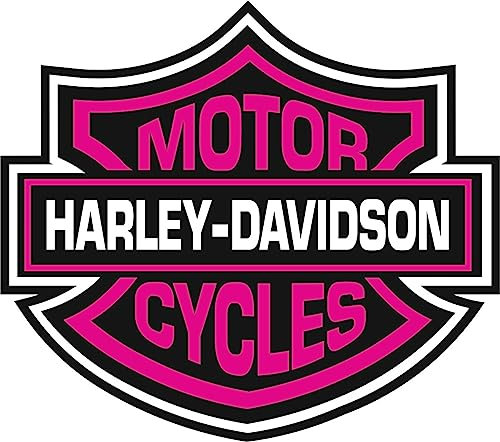 Adesivo in vinile Harley Davidson, versione rosa, 10 cm di larghezza x 9 cm di altezza