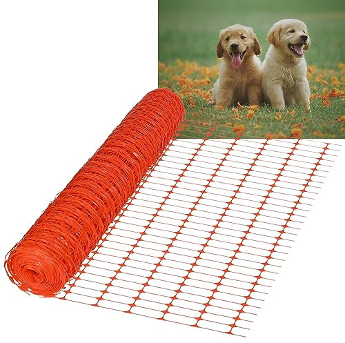 Aufun 80m Absperrzaun Weidezaun Schutznetz aus PE Kunststoff Hundezaun Warnzaun Bauzaun Wildzaun Sicherheitsnetz für Familie, öffentlicher Bereich, Orange