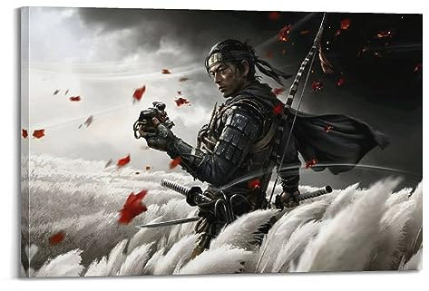 VZRSQZK Game Ghost of Tsushima Poster, dekoratives Gemälde, Leinwand-Wandposter und Kunstdruck, modernes Familienschlafzimmer-Dekor-Poster, 30 x 45 cm