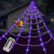 Riesiges Spinnennetz, Halloween-Dekoration für den Außenbereich, 125 violette LEDs, 4,6 m, riesiges Spinnennetz, 8 Modi, Fernbedienung, beleuchtete Dekoration für den Hof draußen (riesiges
