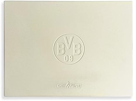 Grillfürst Pizzastein rechteckig aus Cordierit BVB Borussia Dortmund Edition - Pizza Steinplatte für Grill und Backofen, schnell aufheizender Backstein für knusprige Pizzen, 40 x 30 cm