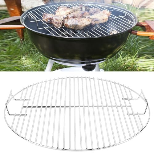 GAESHOW 44.5cm BBQ Grill Rack, Stainless Steel BBQ Grill Grate Cooking Grate for Charcoal Kettle Grills like Weber, Round Grill Grate with Handles, Replacement Cooking Mesh