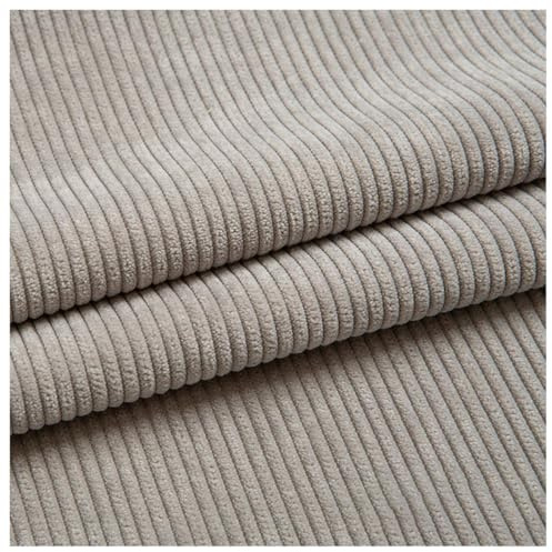 150 x 50cm Cordstoff Stofftuch von The Meter Fest dick für Nähhandwerk, Kissen, Möbel Mantel Hemd Hosen Sofa DIY Bastelmaterial(Color:Hellgrau)