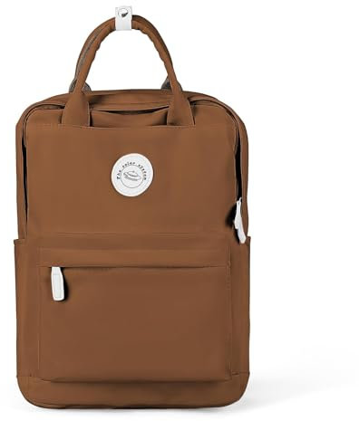 HYC00 Mochilas Escolares Mochila Mujer, Mochila Impermeable Portatil 14 Pulgadas,Casual Bolsos Niña Niño Backpack Adolescente para Universidad Mochila Ligera Mochila de Viaje,Café Oscuro