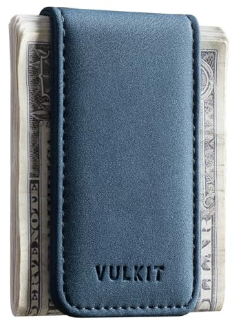 VULKIT Magnetic Money Clip Leather Money Holder Minimalist Design Holds Up to 15 Cash