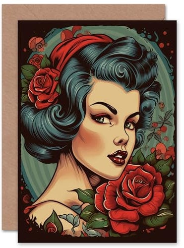 Artery8 Pin Up Rockabilly Americana Geburtstag Ihrer Frau Geburtstagskarte