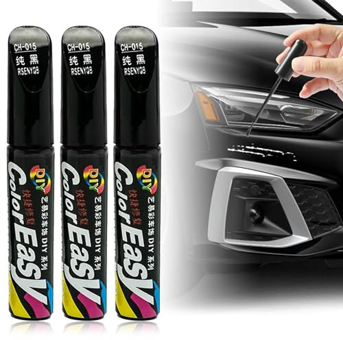 3 Stück Schwarz Auto Lackstift Lack Reparaturstift Schwarz Auto Lackstift Lackreparaturstift Autolack Kratzer Entfernen Lackstift Schwarz Metallic Lackstift Glänzend 12 Ml Korrodiert Autos Nicht