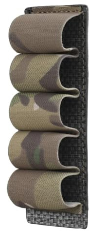 Peminkoo Tactical Ammo Pouch Molle 5 Rounds 12 Gauge Fucile da caccia Supporto appeso Proiettile Cartuccia