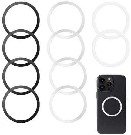 Geaanen 10 Stück Magnetring Handy Kompatibel mit Magsafe Ring Kompatibel mit Magsafe Magnet Kompatibel mit Magsafe Ring Aufkleber Magnetisches Drahtloses Ladegerät Universal Metallringe 3 Farben