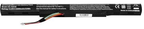 JPking AL15A32 4ICR17/65 Batterie pour Acer Aspire ES1-420 ES1-421 E5-452 E5-452G E5-473G E5-473T E5-474G E5-491G E5-552G E5-572G E5-574G E5-574T E5-773G F5-521 F5-571G F5-571T F5-572G Batterie