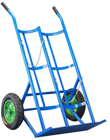 Doble Carro Para Botellas De Oxígeno Para Almacenamiento Y Transporte, Exterior/ Interior Movible Portátil Soporte Para Botellas De Oxígeno Soporte Para Botellas Con Ruedas, Carga 551lbs(Inflatable Wh
