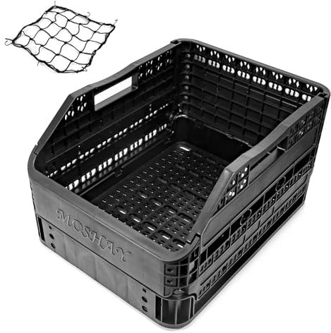 MOSHAY Faltbarer Fahrradkorb, 32L Kapazität, langlebig, hitze- und korrosionsbeständig