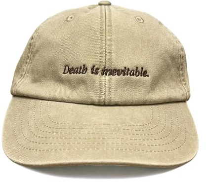 Vivian Flytrap Unisex Death is Inevitable Bestickte Dad-Baseballkappe - Washed Beige - One Size