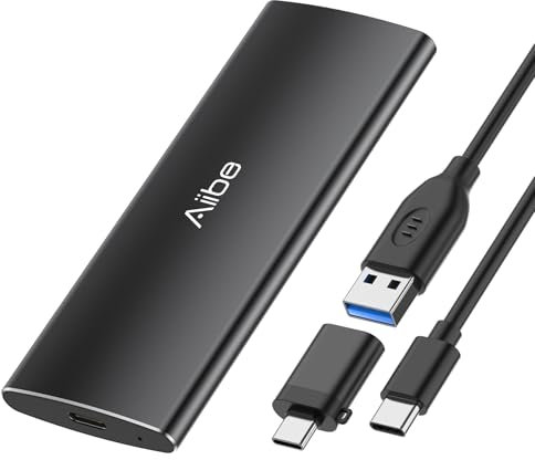 Aiibe 500GB External Solid State Drive USB C Portable SSD USB 3.2 Gen 2, Up to 1050MB/s, External SSD 500GB External Hard Drive for iPhone 15/Pro, Laptop, Mac and PS4 (Black)