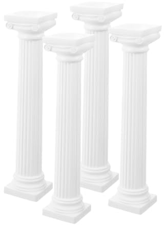 Toyvian Römische Säule Dekoration 4Er Set Quadratische Mini Säulen Für Party Hochzeit Tischdekoration Und Landschaftsbau Innen Außen