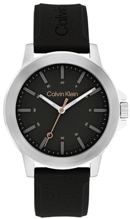 Calvin Klein Herren CK Reset Analoguhr mit blauem Lederarmband - 25200526