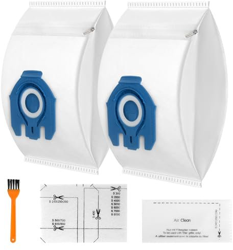 LOTUSWILD 2 sacs d'aspirateur réutilisables avec fermeture éclair pour Miele Hyclean 3D GN Sacs à poussière S8, S5, S2, S800 - S858, S600 - S658, S400 - S456i, Complete C3, C2, C1