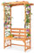 GOPLUS Arco Jardín con Banco, Pérgola de Madera de Abeto, Carga hasta 300 kg, Soporte Plantas Trepadoras para Jardín Patio, Arco para Rosas, Natural (M: 120 x 58 x 189 cm)
