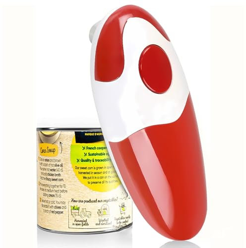 Electric Can Openers for Kitchen, One-Touch Automatic Can Opener for Seniors with Arthritis- Battery Operated Can Opener for Any Size Can - Smooth Edge, Handsfree, Small One Touch Opener