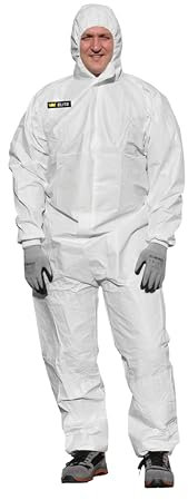 ELITE Schutzanzug – Wasserdichter, atmungsaktiver Einwegoverall mit Kapuze, reißfest und CAT 1 zertifiziert, ideal für Maler-, Lackier- und Schleifarbeiten