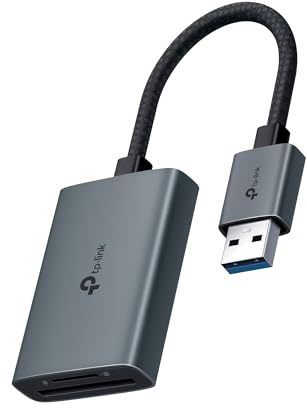 TP-Link SD Card Reader, USB 3.0 High Speed to SD and MicroSD, Aluminum Dual Slot Memory Card Reader for Laptop and More, Supports SD/SDHC Cards