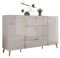 Mirjan24 Kommode Picru 150 2D3SZ, Kombikommode mit 2 Türen und 3 Schubladen, Aufbewahrungsschrank, Mehrzweckschrank für Wohnzimmer, Esszimmer (Cashmere/Cashmere Hochglanz + Gold)
