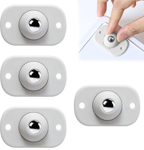 Kzouenzu Kugelrollen Schwerlast Möbelrollen Flach Set [4 Stück], Kugelrollen Für Möbel Kugel Möbelrollen, Selbstklebendes Rollenrad Schwerlast, Für Aufbewahrungsbox Klein Möbel