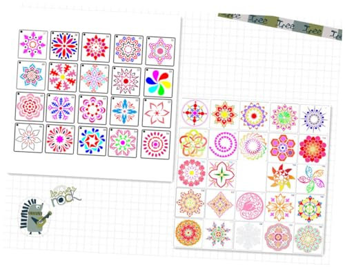 AKOOSY 44stücke Mandala Schablonen Teilig Kreative Malvorlagen Für -projekte Wiederverwendbar Designs Und Designs Für Zuhause Und Bastelarbeiten