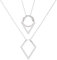 Hobbspring 1pc Ring Holder Necklaces 40cm Rhombus Pendant Ring Keeper Necklace Stainless Steel Wedding Rings Necklace with 6cm Extension Chain for Wife Fiancee Nurse Ladies Gift