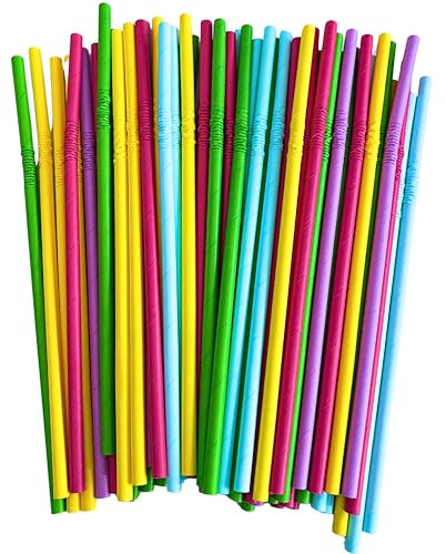 SYLVA-200 Paper Colourful Bendy Straws- Drinking Straws- Eco Friendly Straws- 100% Biodegradable Straws. Disposable Straws, Great for Schools, Kids Parties Straws, Adults,Bars resturants