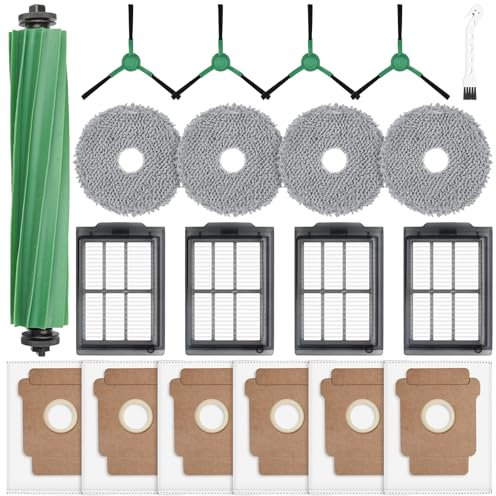20 Accessoires pour iRobot Roomba Plus 405/505 Combo Robot Aspirateur laveur, 6 sac aspirateur 4 brosses latérales 4 Lingettes 4 filtres 1 Brosse principale 1Brosse de nettoyage
