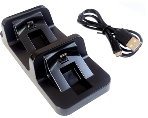 PS4 Controller Dual Charging Dock Station with USB Charging Cable Compatible/Replacemen for PlayStation 4 PS4/PS4 Slim/PS4 Pro Charger