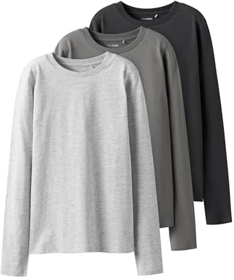 TWO SOON 3er-Pack Langarmshirt Jungen - Baumwolle Longsleeve T-Shirts für Kinder