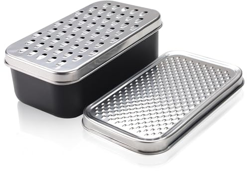 Râpe à fromage avec récipient, râpe à fromage en acier inoxydable, râpe à boîte multifonctionnelle