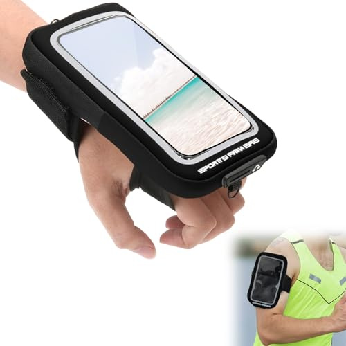 Running Armband for Phone, Sweatproof Lightweight Sports Mobile Holder, Adjustable Outdoor Gym Jogging Wrist and Forearm Case, Water Resistant for Phones Up to 7 Inches, Fitness Exercise Accessories