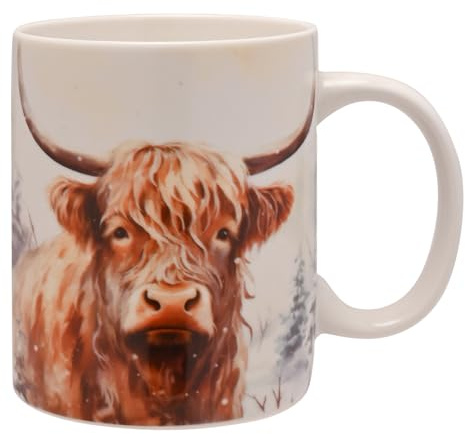 Widdop Highland Cow Winter Mug – Fine China Farmhouse Style Cup with Rustic Animal Design – Cosy Seasonal Drinkware & Country Gift | Fine China Farmhouse Style Cup Cosy Seasonal Drinkware & Country Gift