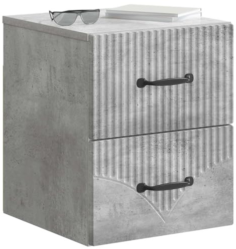 vidaXL Wandmontierter Nachttisch Betongrau 34,5 x 33 x 40 cm, Schlafzimmer Aufbewahrungslösungen, rechteckige Moderne Nachttische, Coole Möbel für kuschelige Ecken