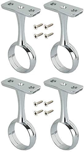 Kleiderstangen-Halterung, 25 mm, verchromt, 4 Stück, mit Schrauben