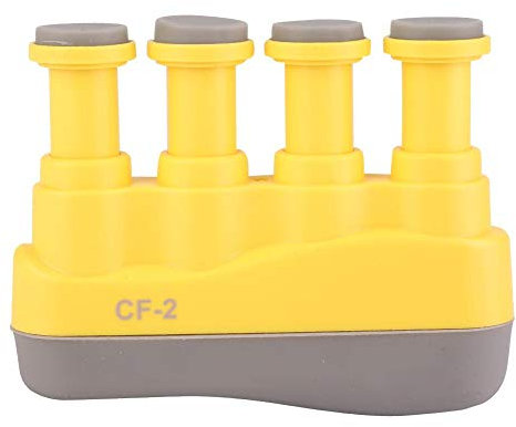 Dilwe Finger Exerciser, Children Adult Adjustable Guitar Piano Zither Finger Strength Tension Exerciser Hand Grip Trainer Strengthener Practice Tool(Yellow