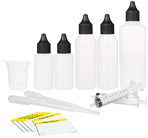 Oputec Liquid Misch Set 20 TLG.: 30ml, 50ml, 100ml, Messbecher, Spritze, Pipette, Etiketten