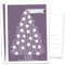 Adventskalender Karten Set - 5 Postkarten im geschmackvollen Design mit Baumkugeln zum Ausmalen, Mini Adventskalender als Weihnachtskarten Alternative für Advent & Weihnachtsgrüße, Lila Weiß Gelb