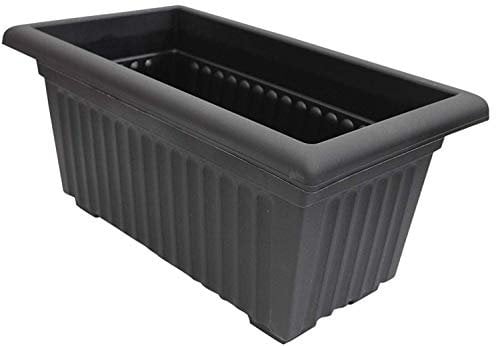 Thumbsup 54cm Long Rectangular Plastic Trough Planter, Black | Weather-Resistant, Outdoor Balcony Flower Pot | 31L Large Raised Gardening Trough/Windowsill Herb Planter | Plant Pot for Garden