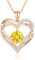 CDE Necklaces for Women Birthstone Pendant, Sterling Silver Love Heart Rose Gold Jewellery Gifts for Mum Her Wife Girlfriend Anniversary Birthday Mothers Day (925 Sterling Silver, Rose Gold-11-Nov)