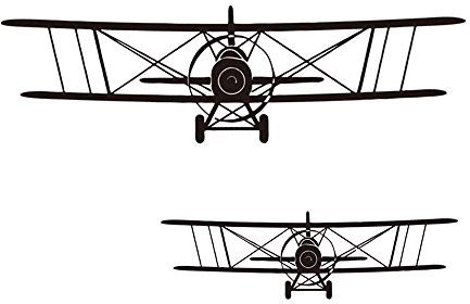 LELE LIFE 2 Stück Flugzeug Wandaufkleber, abnehmbare DIY Flugzeug Wandtattoo für Wohnzimmer Schlafzimmer Home Decor, Cool Art Wandbild für Kinder Jungen, Doppeldecker