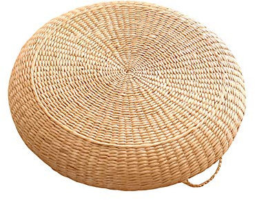 Amadon Rohrkolbenstroh Futon Kissen Tatami Matte Handgewebte Runde Atmungsaktive Tatami Sitzpolster Erker Fenstermatte Für Teezeremonie Zen Yoga Praxis Meditation,27.5x3.9 inch