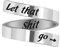 LucBuy Edelstahl Keep Eng Gravierte Inspirierende Geschenke Verstellbare Ringe Schmuck für Männer Frauen Teenager (Let that Shit go - Silber)