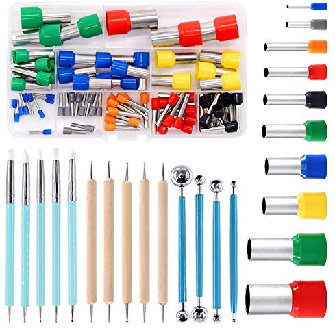 Swpeet 89Pcs Modeling Clay Sculpting Tools Kits, Ball Stylus Tool, Dotting Pottery Tools, Polymer Clay Cutters,Cutters Mold Cutter Punch Tools for Making Modeling Clay Cake Fondant Decoration