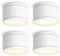 SSC-LUXon 4x CELI-WX Aufbaustrahler Set IP44 flach für Bad & Außen mit LED GX53 Lampe 5W warmweiß 230V - Aufbauspots weiß