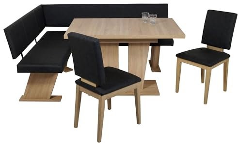 MSZ Design Eckbank Eckbankgruppe Essgruppe Verona 150 x 181 cm Sonoma Eiche